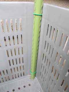 コンテナに支柱を取り付け